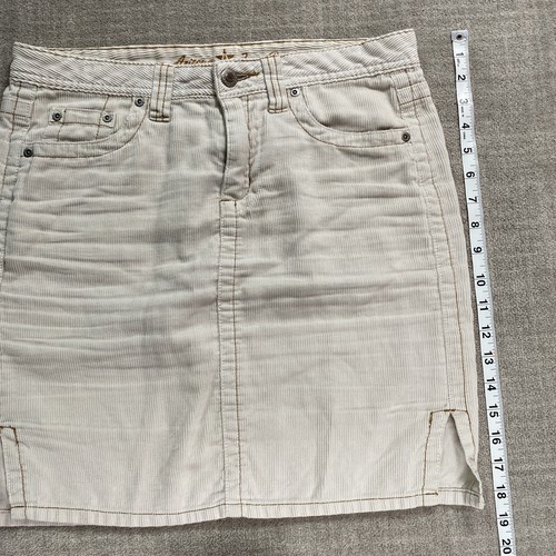 Arizona Jean Co Skirt 5 Cream Corduroy Short Mini Pockets Retro Womens - Picture 6 of 8
