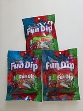 LOT OF 3 Lik-m-aid 2.07 oz. FUN DIP Candy 6-Pouches Cherry Yum Razz Apple