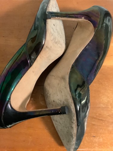Loeffler Randall Patent Leather Heels Pumps Green Purple Size 7.5 B - Picture 9 of 9