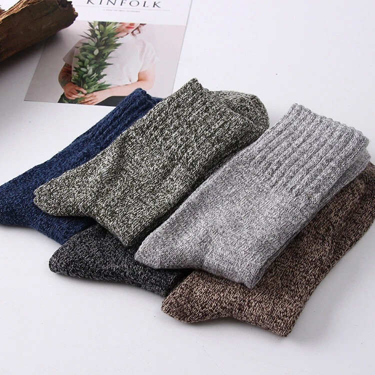 5 Pairs Men's Wool Mixture Angora Cashmere Warm Soft Thick Casual Soft Socks USA - Image 2 of 4