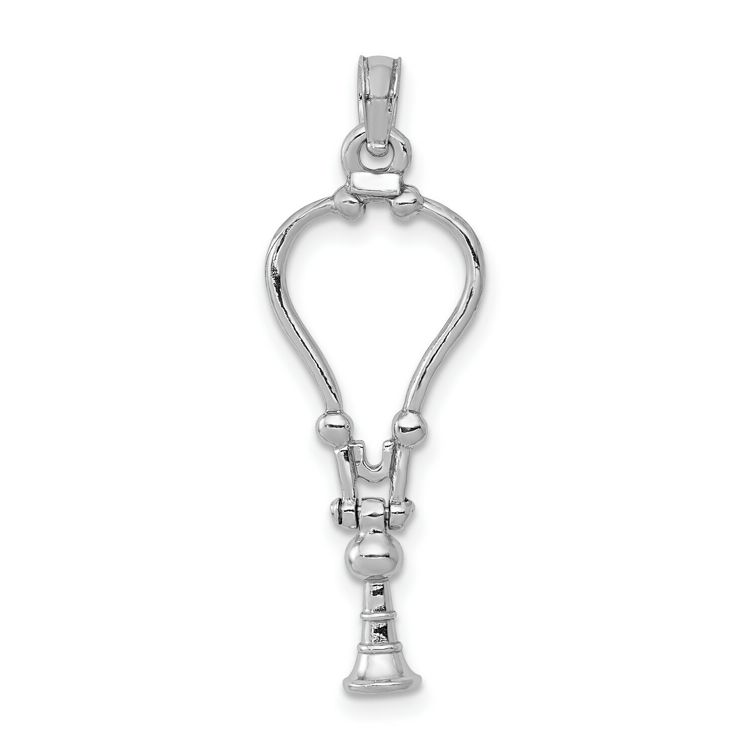 3D Stethoscope Charm Pendant In Real 14k White Gold eBay
