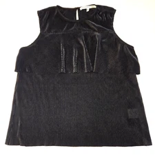 Collective Concepts Black Tiered Ribbed Sleevesless Top Women's Size Medium