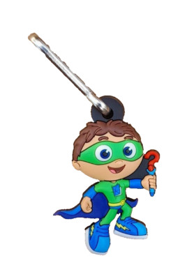 OFFIZIELLES SUPER WARUM! KINDER TV SERIE GUMMIERTER REISSVERSCHLUSS ZIEHER