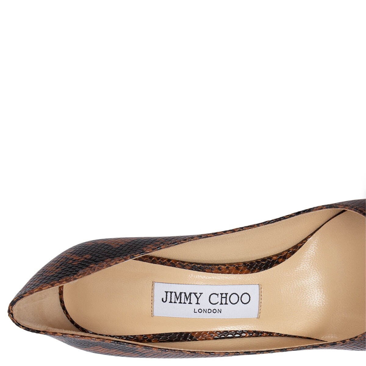 66730 auth JIMMY CHOO brown FAUX SNAKE ROMY 85 Pointed Toe 66730 auth JIMMY CHOO brown FAUX SNAKE ROMY 85 Pointed Toe