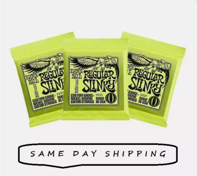 ErnieBall Regular Slinky NickelWound Electric Guitar Strings 3-pack, 10-46 Gauge