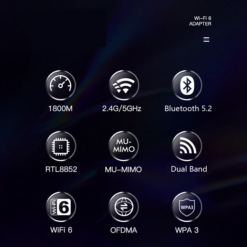 Desktop PC PCI-e Wireless Adapter WiFi 6 BT 5.2 Dual Band 11AX 11AC RTL8852 Card - Image 2 of 4