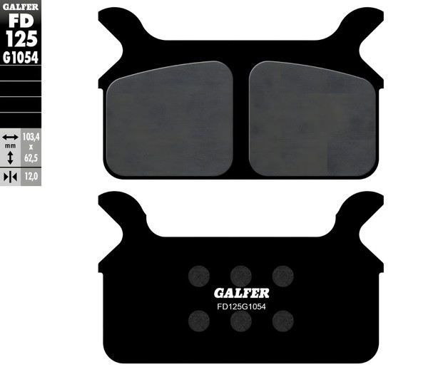 BremsbeläGe Galfer FD125G1054 Semi-Metall Hinten 12Mm FüR Harley Davidson Flhtc-image