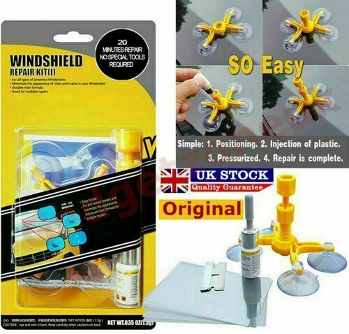 Windshield Repair Kit Fix Glass Chip Crack Car Windscreen Wind Screen Window UK - Picture 1 of 9