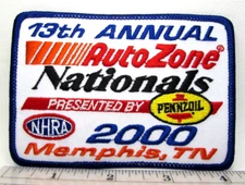 Vintage 2000 NHRA 13th Auto Zone National Patch Memphis TN Hot Rod Drag Racing A