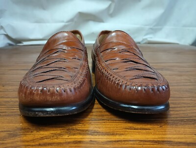 Brass Boot Walking Glove Brown Basket Woven Loafers Size 9 M  display picture 1