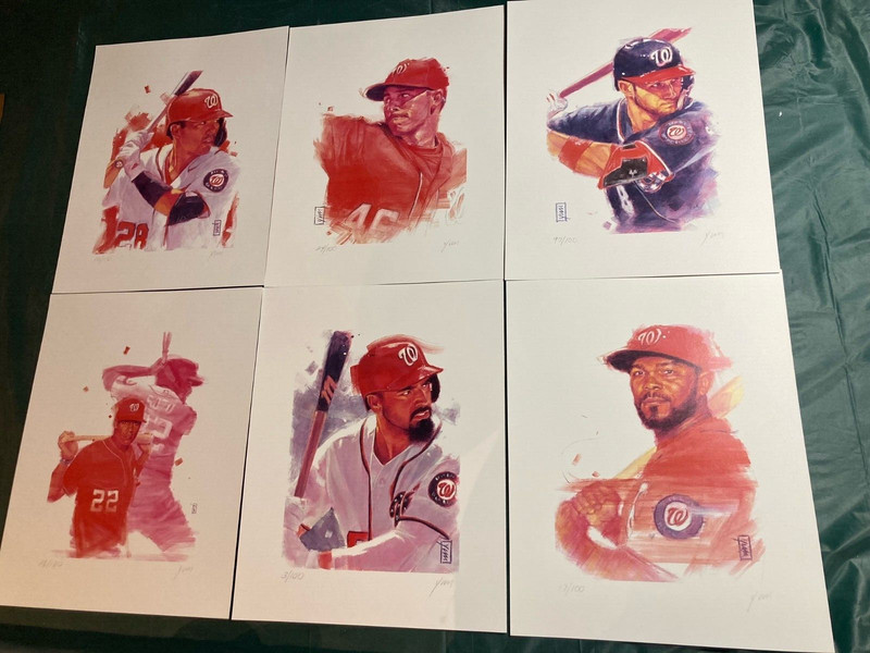Washington Nationals John Yim Prints - Lot of 6 - Soto, Rendon, Kendrick, Suzuki