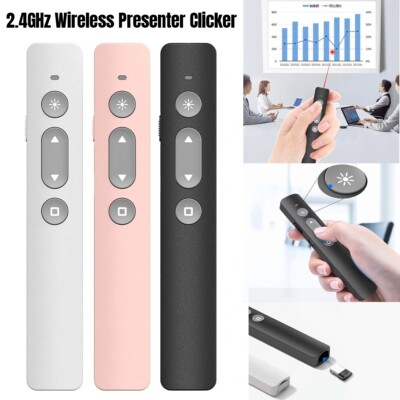 2,4 GHz Wireless Presenter Clicker mit rotem Laserpointer, USB wiederaufladbar PPT
