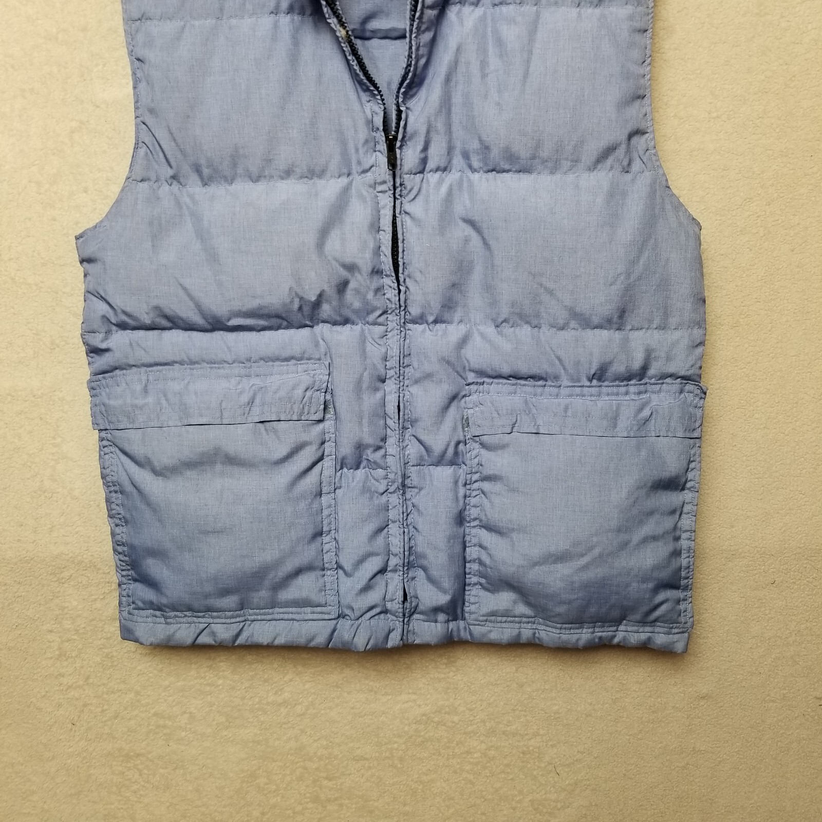 Vintage 70s Frostline Kit Broomfield Colorado Blue Goose Down Puffer Vest Mens M