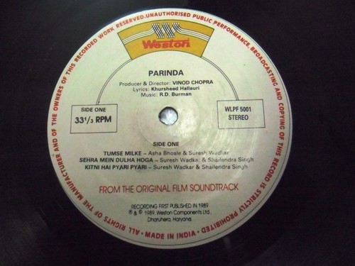 PARINDA R.D.BURMAN 1989 RARE LP RECORD OST orig BOLLYWOOD HINDI india VINYL VG - Picture 4 of 4