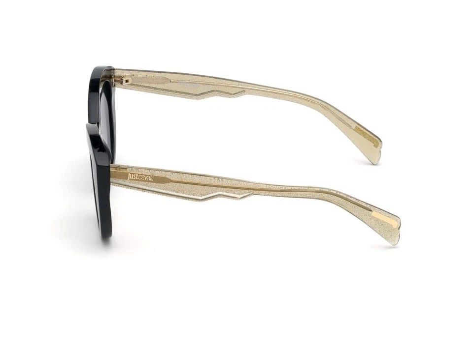 Gafas de sol Just Cavalli JC864S 01A todo negro ojo de gato marco de plástico 52-19-145 864 Foto 3 de 4