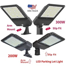 300W 200W LED Parking Lot Area pole Light, Shoebox Street light Fixtures 5500K