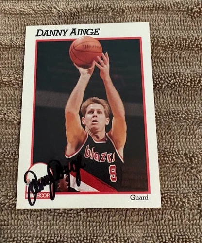 DANNY AINGE AUTOGRAPHED 1991 NBA HOOPS BASKETBALL CARD W/COA
