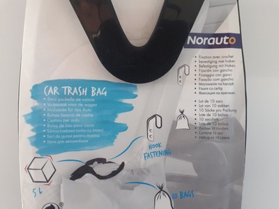 Accroche sac et distributeur de sacs poubelle(x10) voitures voyage