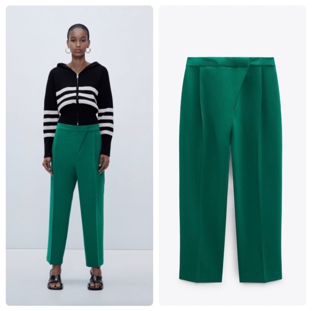 Zara Crossover Pleated Green Pants Size S | eBay Zara Crossover Pleated Green Pants Size S | eBay