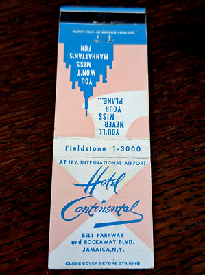 Vintage Matchbook: Hotel Continental, Jamaica, Queens, NY