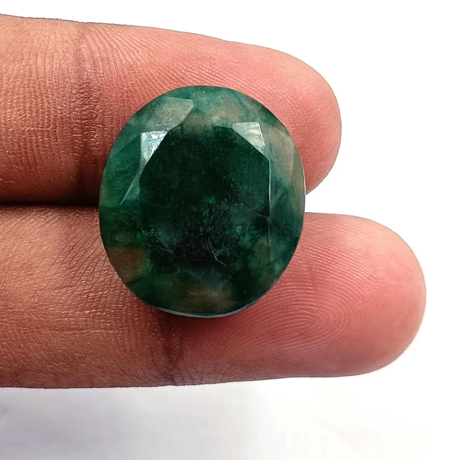 Lab-Created NC 22-25Ct l Oval Cut Brazil Emerald Loose Gemstone 24N - Image 4 of 4
