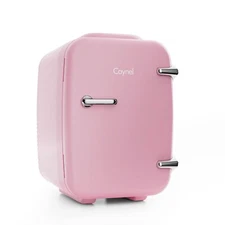 Mini Fridge, 4 Liter/6 Can Portable Cooler and Warmer Personal Fridge, Pink