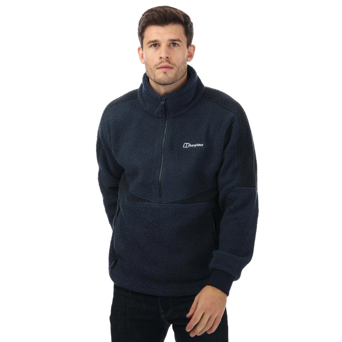 Men s Berghaus Houlton Half Zip Pullover Fleece Jacket in Blue eBay