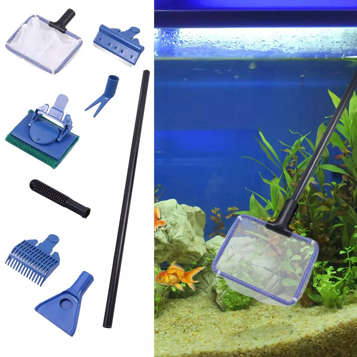 5 in 1 Aquarium Cleaner Set Tank Fish Gravel Cleaning Tool Glass