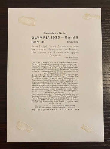 1936 Peru Team Berlin Olympics Removed Sticker Controversial Peru vs Austria - Picture 3 of 7