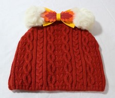 Loungefly Women's Disney Minnie Faux-Fur Pom Beanie LC7 Burnt Orange OSFM NWT