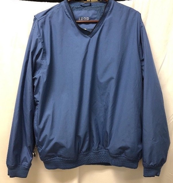 IZOD Blue Pull Over V Neck Windbreaker Mens Sz M/M Medium eBay