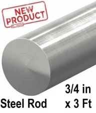 Steel Solid Round Stock 3/4 Inch x 3 Ft Rod Alloy 1018 Unpolished Cold Finish
