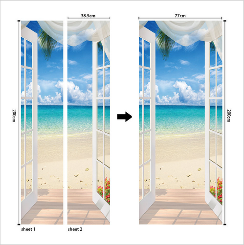 PVC Sonnenblume Landschaft Kunst Wandtattoo Wandbild 3D Türaufkleber Zuhause Zimmer Dekor - Bild 53 von 95