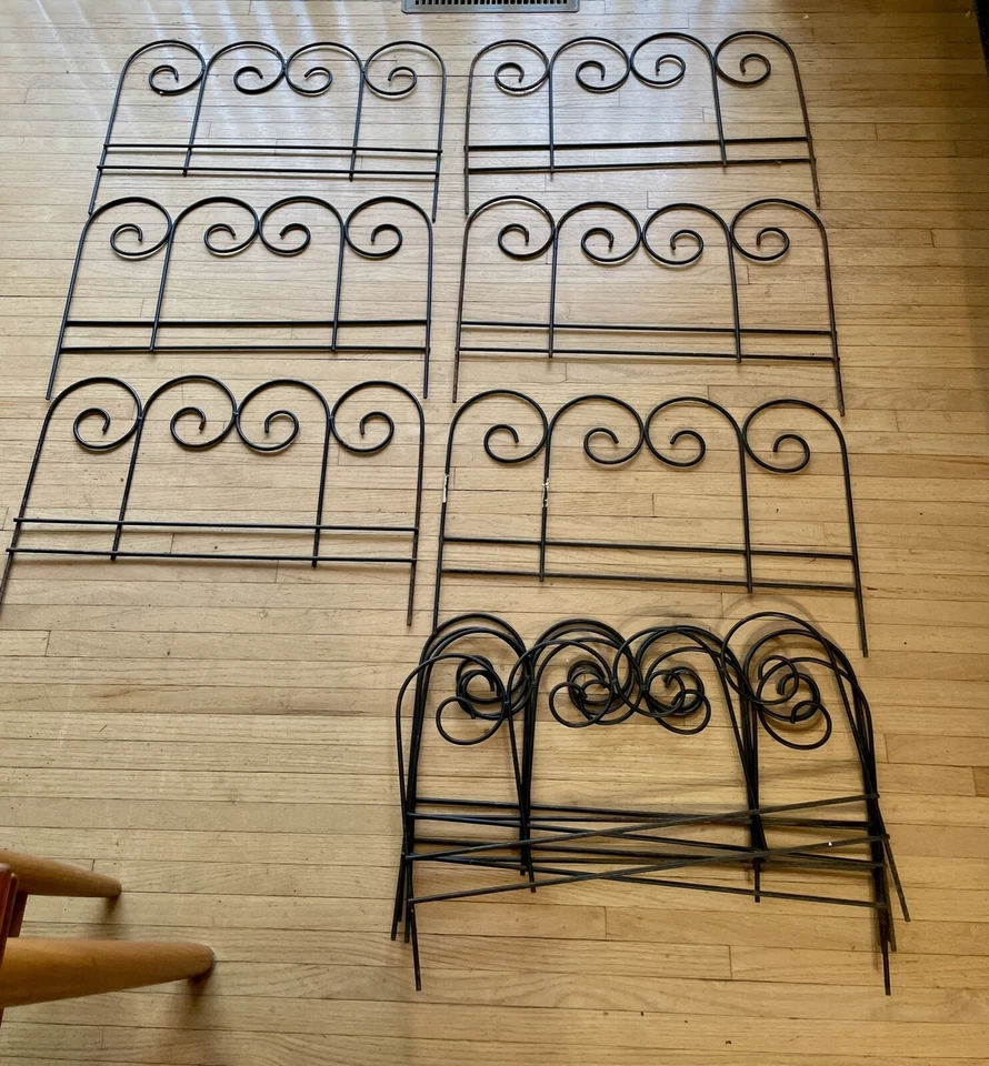 Lote De 10 Raros De Colección Pergamino De Hierro Borde Arqueado Borde Cercado Camino Césped Jardín Foto 2 de 4