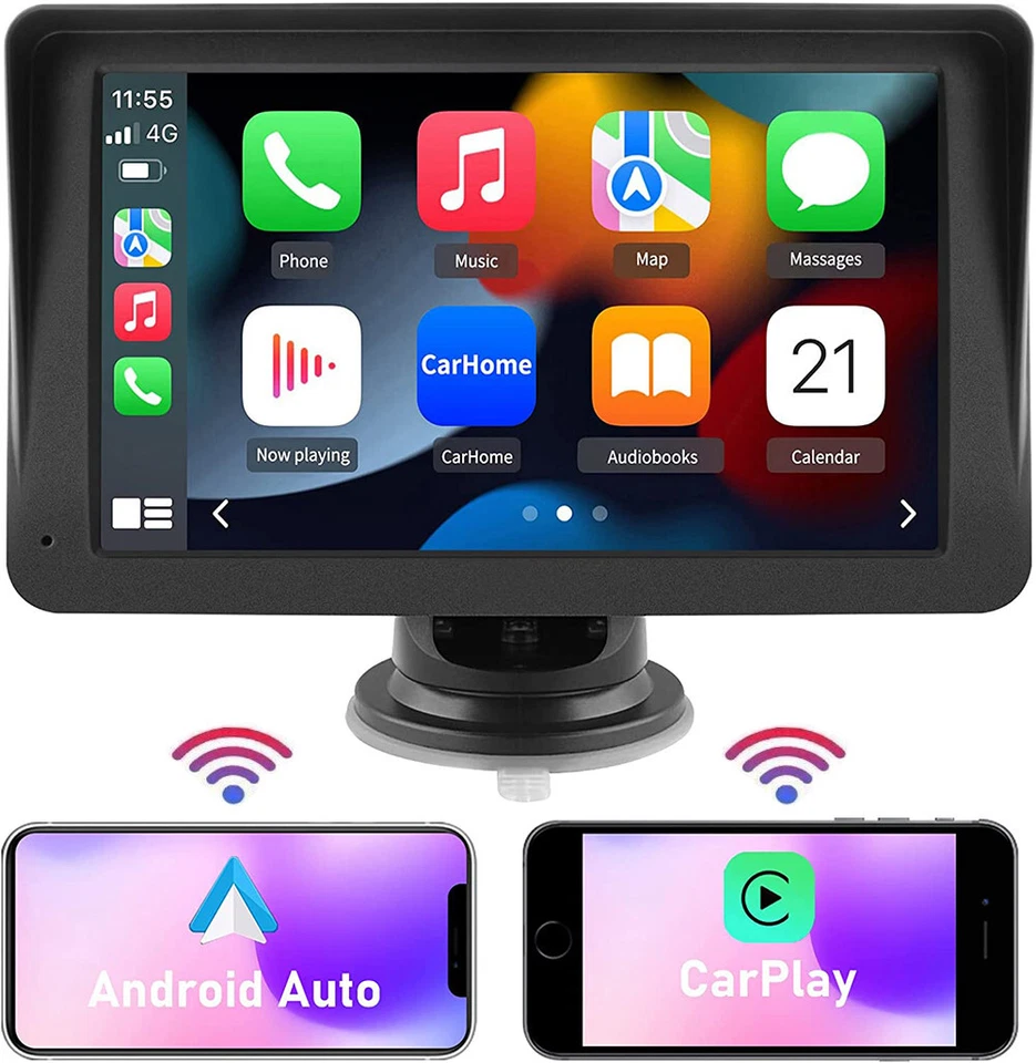 Universal 7 "touchscreen car radio Apple CarPlay Android auto portable stereo - Image 2 of 4