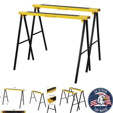Twin Pack Heavy Duty Folding Sawhorses with 275 lb Capacity for Ultimate Support