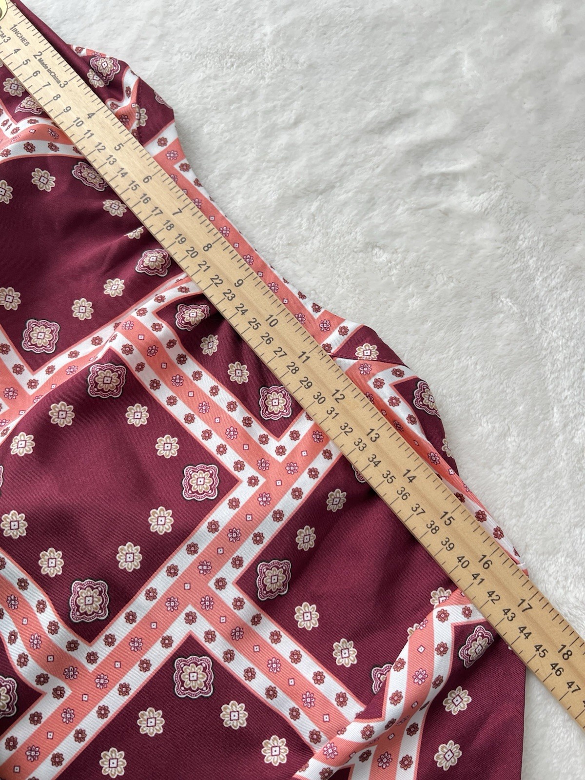 LOFT Multicolor Geometric Border Flounce Shirtdre… - image 14