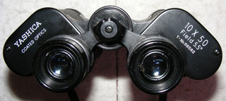 Yashica 10x50 Coated Optics binoculars Y No.88582 case. Made in Japan J B71