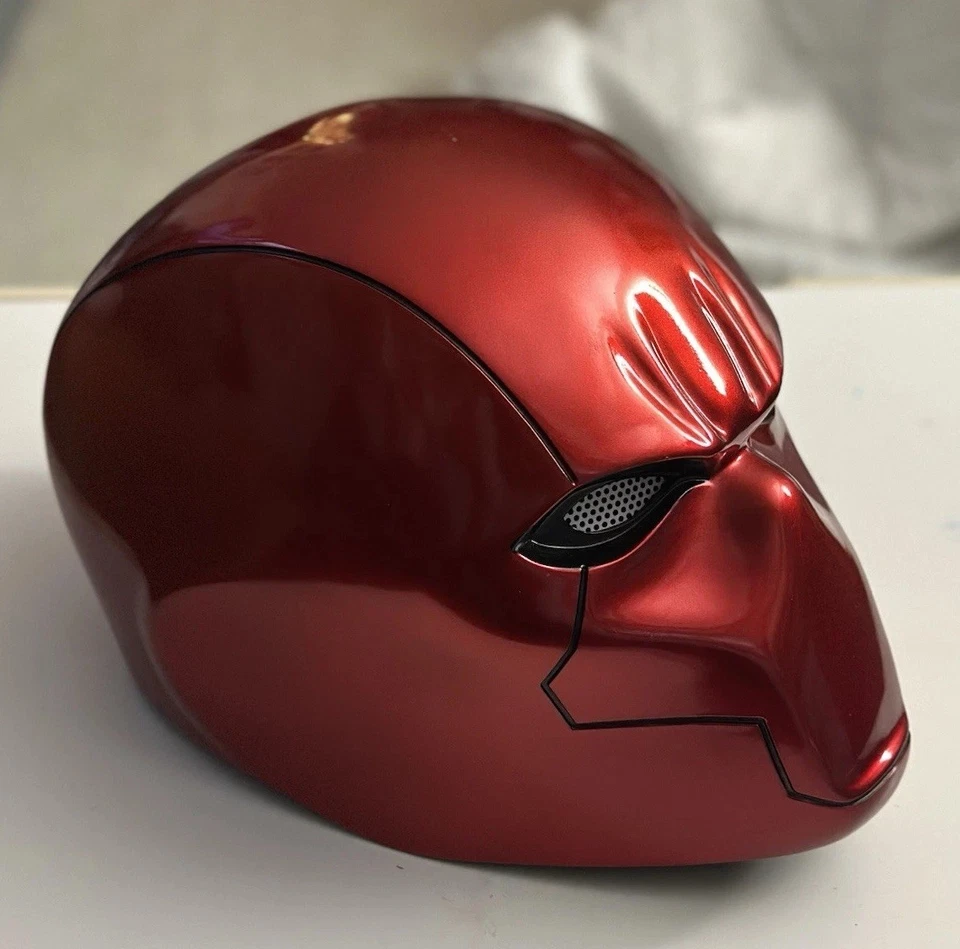 Casco Capucha Roja Efecto Metálico Máscara Capucha Roja Lujo Cosplay Prop Foto 4 de 4