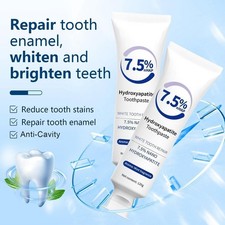 2 Pack Fluoride Free Whitening Toothpaste 4oz 7.5 Nano Hydroxyapatite Dental