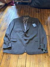 Lauren Ralph Lauren Ultraflex Blazer 50R Charcoal Plaid Wool Linen Sport Coat