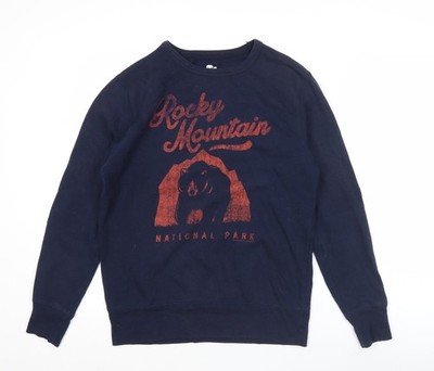 Creative Action Network Herren Blau Small Pullover Sweatshirt Rocky Mountain