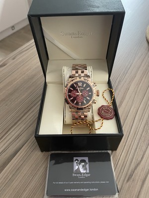 SWAN & EDGAR PIONEER SPORT HERREN UHR, AUTO, 44MM ZIFFERBLATT, UVP 345£