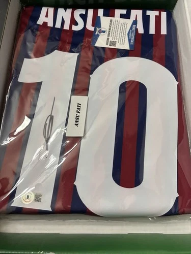 Ansu Fati Leaf Autographed Soccer Jersey