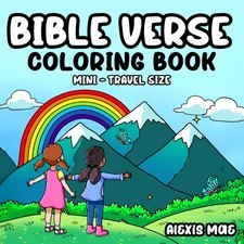 Mini Small Travel Size Bible Verse Coloring Book For Girls: Bold And Easy Christ
