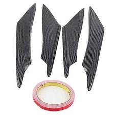 Front Bumper Lip Splitter, Fin Canards Body Spoiler Kit, 4pcs Universal Car 