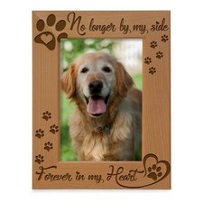 No Longer by my Side, Forever in my Heart Wood Picture Frame. Pet Memorial fo...