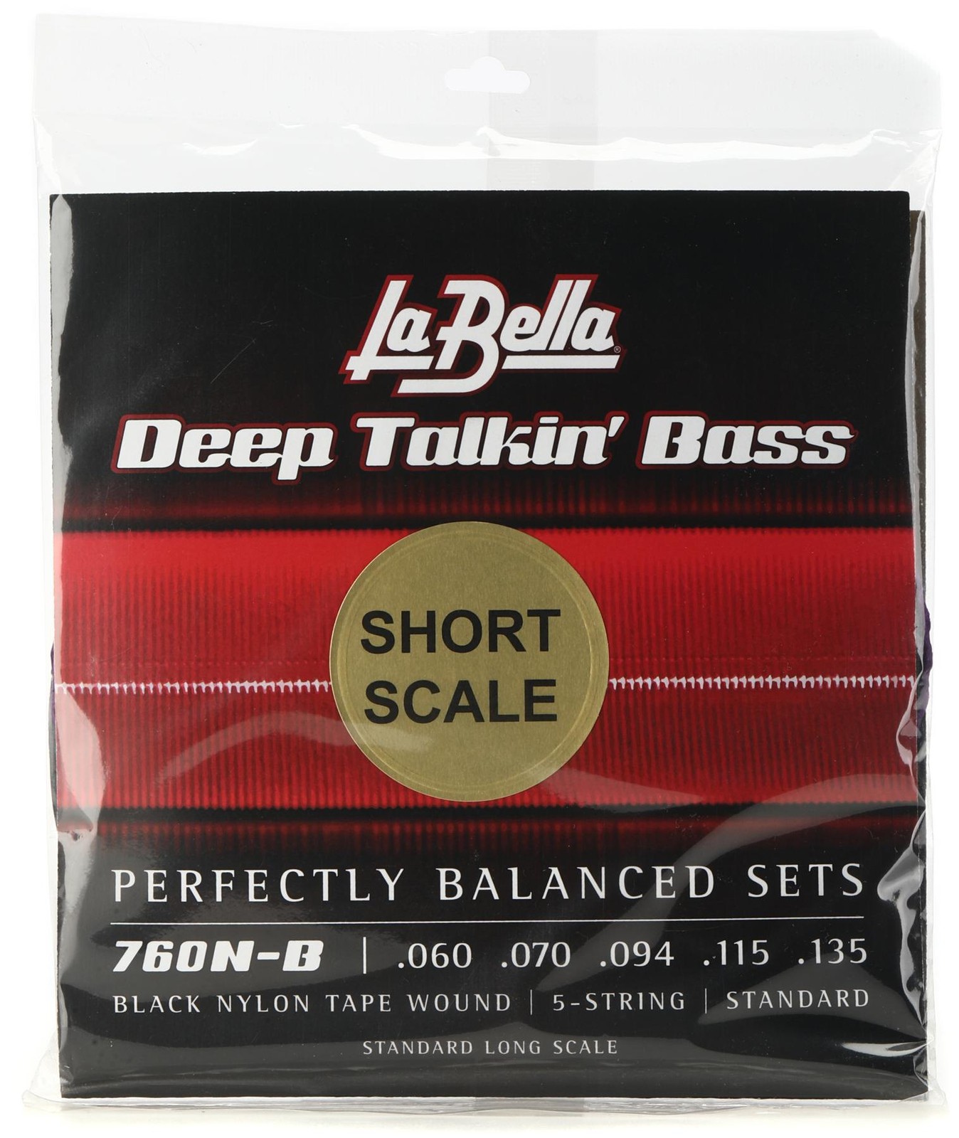 Струны для бас-гитары La Bella 760N-B-S Deep Talkin Bass, обмотанные черной нейлоновой лентой -