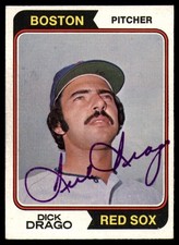 1974 Topps #113 Dick Drago Signed Auto Autograph Red Sox          ID:163499