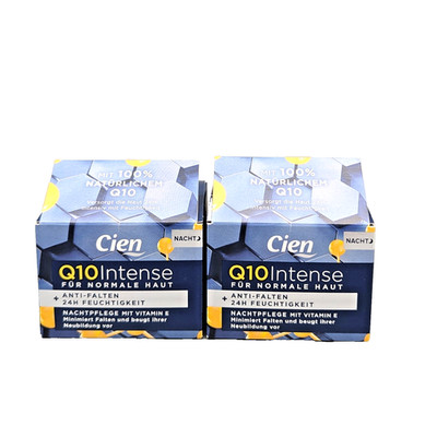 2x Cien Q10 Intense Nachtcreme Nachtpflege Anti-Falten Normale Haut 2x50ml